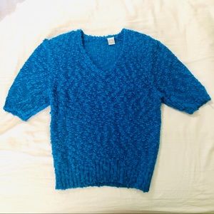 Vintage blue short sleeve sweater